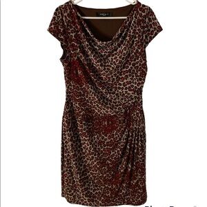 𝅺nine West Double Lined Animal Print Dress